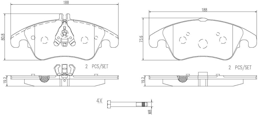 Brembo P50069N Premium Ceramic Front Disc Brake Pad Set MERCEDES-BENZ/MERCEDES-BENZ (BBDC) OE# A0064202820