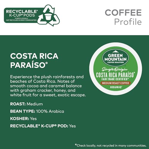 Image of Green Mountain Coffee Roasters Costa Rica Paraiso, Single-Serve Keurig K-Cup Pods, Medium Roast Coffee Pods, 96 Count