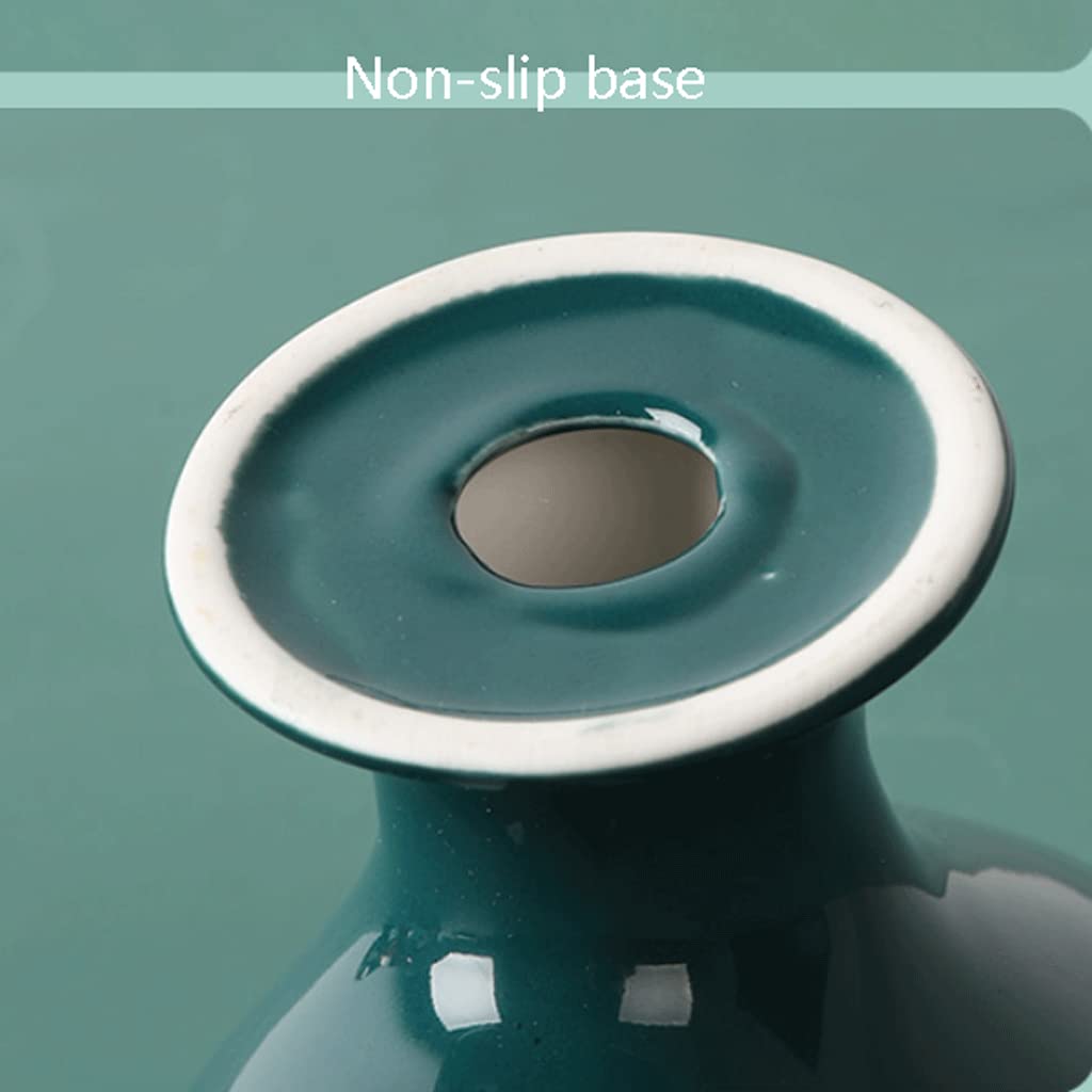 Soporte para jabón, Jabonera, jabonera, Vertical con Drenaje automático, de cerámica Base Antideslizante, encimera(Green)