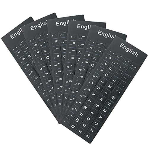 6PCS Pegatinas Letras Teclado Inglés Universal Vinilo