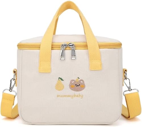 Miniatura 7 de Dreamfocus Bonita bolsa de almuerzo aislada para niñas, gran capacidad, asa y correa, lonchera Kawaii para niños, adolescentes, mujeres, trabajo