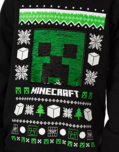 Minecraft Christmas Jumper Kids Boys Creeper TNT Flip Sequin Sweater4