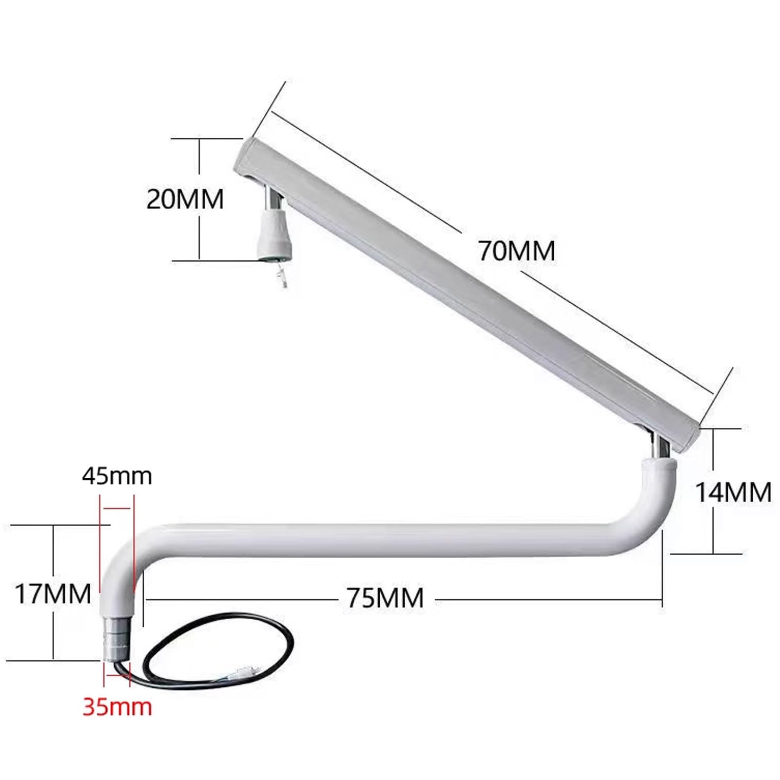 Lampa LED Do Badania Stomatologicznego Akcesoria Do Foteli Dentystycznych Stomatologiczna Lampka Ustna Z 6 Żarówkami I Uchwytem 2 Rodzaje Uchwytów Interfejsu(26-35mm)