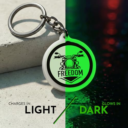 Image of Mi Glow Store Glow in Dark Keychain for Bike Men | Gift for Man | Bike Accessories | Charges in Light Glows in Dark | Key chain for Bike