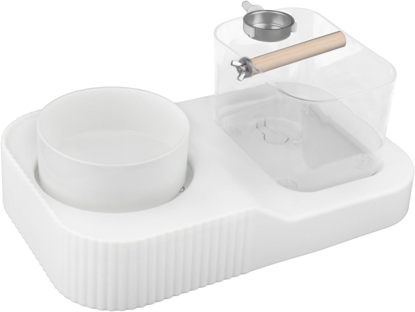 Baoblaze Bird Toilet with Feeding Bowl Station Practical with Bathing Dish Bird Perch for Parrot Cockatiels Parakeets Canary Equipment