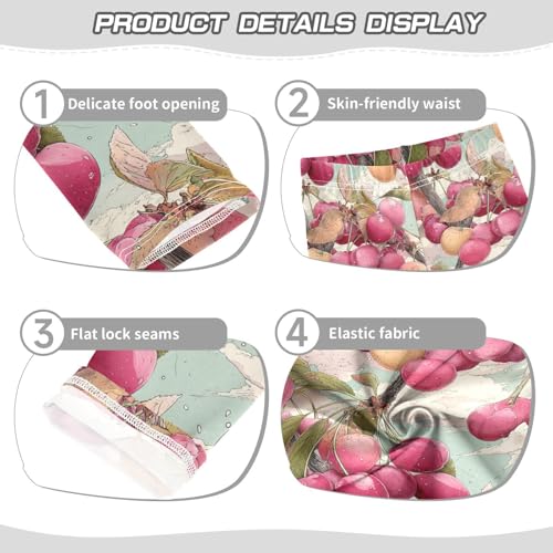 KLL Cherry Illustration Toddler Girls Leggings Comfortable Full Length Sweatpants Exercise3