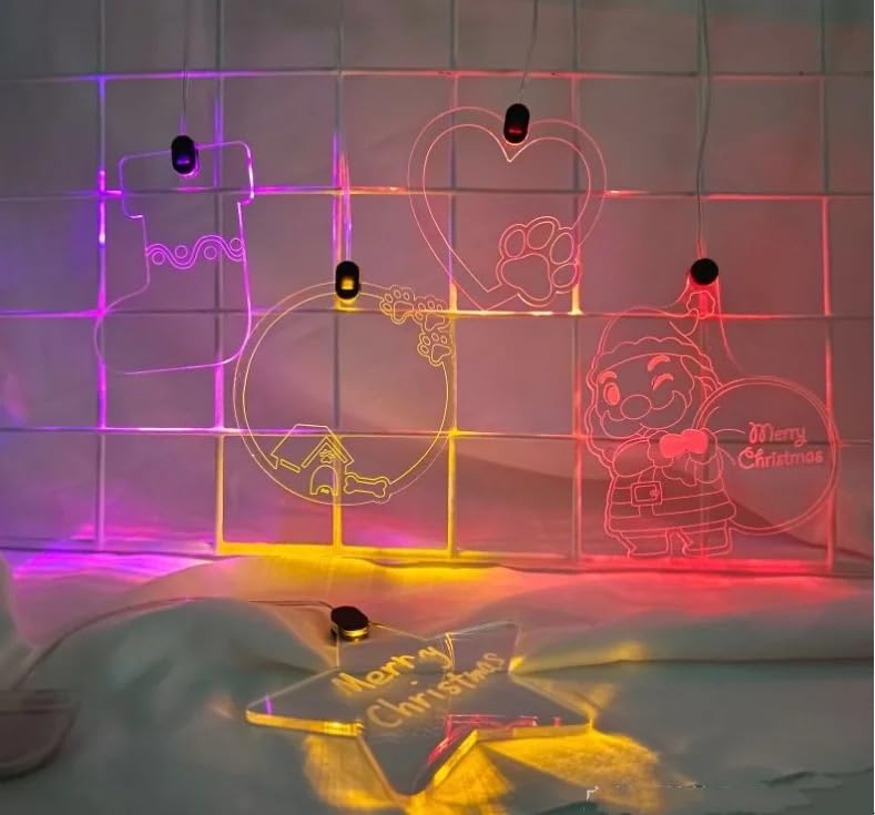 Customized Lightning Acrylic Light Christmas Home Decor Ornaments 2023 2023 Family Ornament Personalized Christmas Tree Color Changing LED Christmas (Bell Shape)