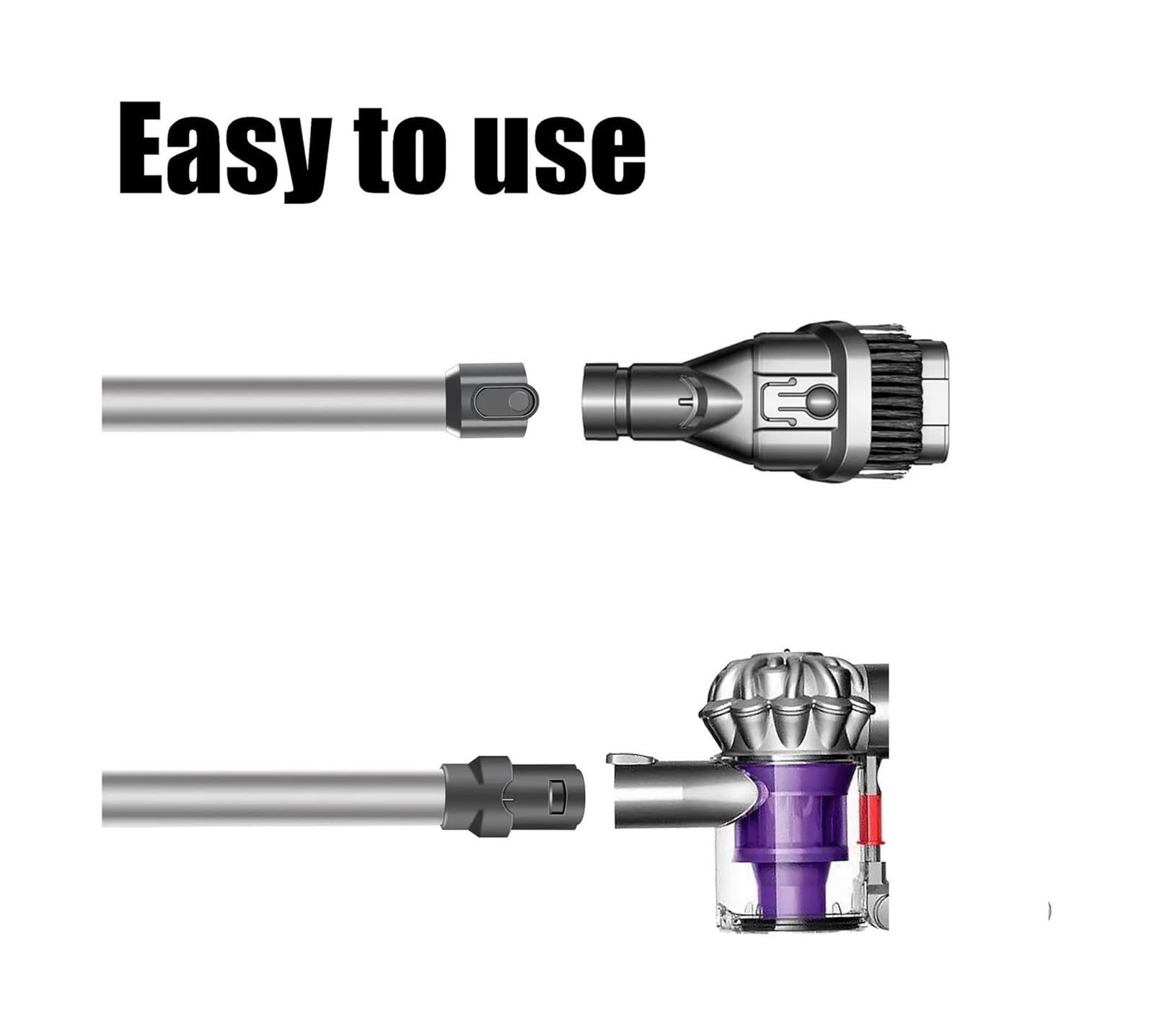 Baguette D'extension D'aspirateur, Compatible for Dyson, V6 DC45 DC58 DC59 DC62 DC61 Pièces De Rechange De Tube De Connecteur À Dégagement Rapide En Métal A/B/C(Purple)