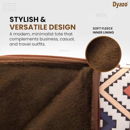 Image of Dyazo Laptop Sleeve Bag 15 to 15.6 Inch for Woman | Jute & Vegan Leather Handcrafted Slim Case with Zipper | Stylish & Durable Office Laptop Bag for Work, College and Travel