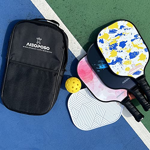 Aieoposo Pickleball Paddles, Pickleball Gift, Fiberglass Pickleball Rackets, Wristbands And Pickleball Cover - Indoor & Outdoor Pickleball Set For Beginners & Intermediate Players #TOP6