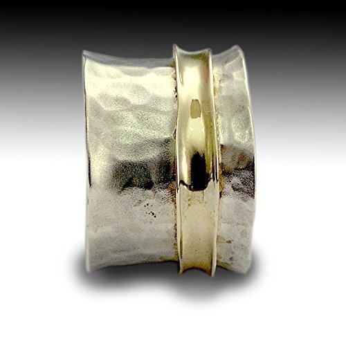 silver hammered wedding band