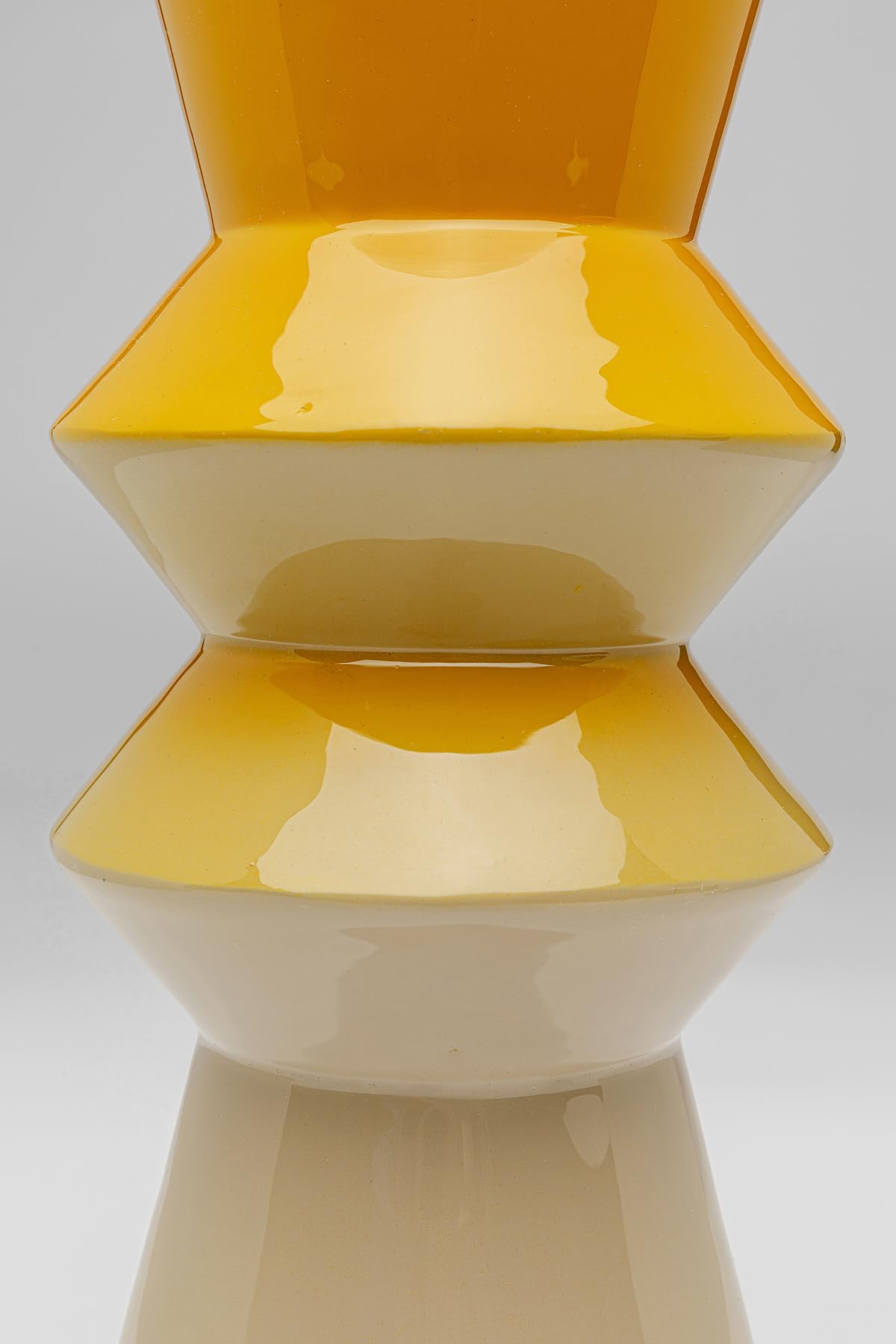 Kare Design Vase RICI Swing, Gelb, 35cm Höhe, Blumenvase, Dekorationsvase, Gefäß für Blumen, Tischvase, Wohnzimmer