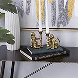 Deco 79 Candle Holder, S/2 3' W, 5' H, Gold