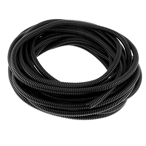 Yxq 44Feet 10Mm Id Corrugated Tubing Cable Cover Sleeve Not-Split Bellows Pipe Flexible Electric Conduit Liquid Hose Insulation Wire Loom Black Pe Plastic #TOP13