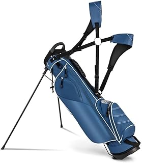 SPOTRAVEL Golf Stand Bag, Lightweight Golf Clubs Storage Bags with Adjustable Dual-Strap, 4-Way Top Divider & Foldable Bracket, Waterproof Golf Trolley Bag for Adults