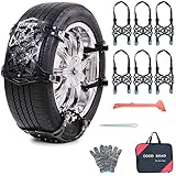cadena nieve aro 17 ✅【FÁCIL INSTALACIÓN Y EXTRACCIÓN】 Cadenas nieve 225 45 17 con correas ajustables para los hombros es fácil de transportar, y cada cadenas nieve coche está equipada con pernos de aleación para mejorar la tracción. No es necesario mover el vehículo ni quitar los neumáticos, tanto hombres como mujeres pueden instalar y quitar fácilmente cadenas para nieve en minutos.