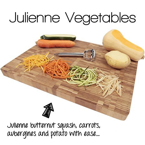 Precision Kitchenware - Ultra Sharp Stainless Steel Dual Julienne & Vegetable Peeler With Cleaning Brush & Blade Guard #TOP3