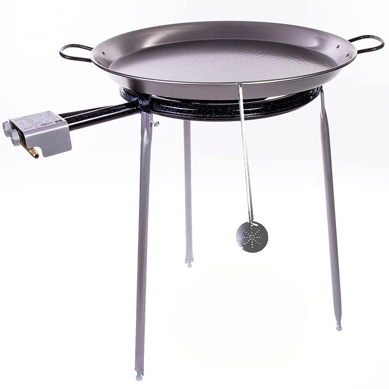 Genérico Conjunto de Fuego y Paella Valenciana de 20 raciones gama alta, 60 cm de diámetro.