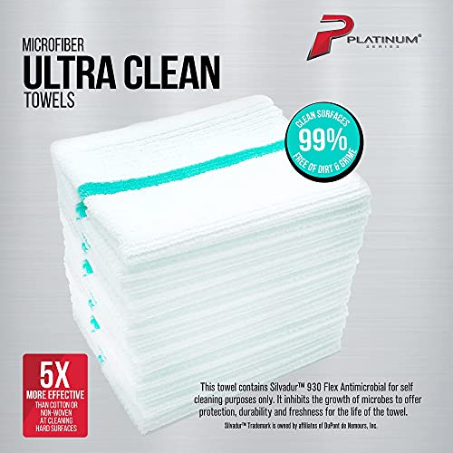Platinum Series Microfiber Towel Cleaning Cloth Soft Highly Absorbent Lintless Streak-Free Reusable Microfiber Towels For Car Interior, Exterior, Auto Detailing, Drying, House, Pack Of 30 #TOP1