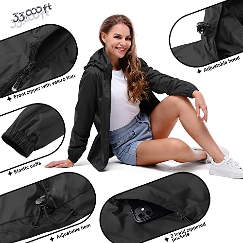 33,000ft Women's Lightweight Packable Rain Jacket - Your Stylish Companion for Hiking, Travel, and More! - Image 5