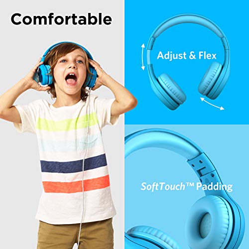 LilGadgets Connect+ Pro Wired Kids Headphones (Blue) with SharePort — view 2