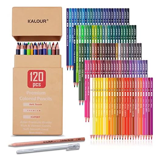 KALOUR Premium Colored Pencils,Set of 120 Colors,Artists Soft Core with Vibrant Color,Ideal for Drawing Sketching Shading,Coloring Pencils for Adults Beginners