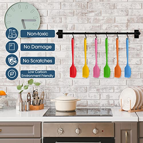 Irenare 30 Pcs Silicone Spatulas 11 Inch Large Rubber Spatulas Heat Resistant Non Stick Flexible Scrapers Seamless One Piece Design Cooking Baking Mixing Tool Cookware Dishwasher Safe, 6 Colors
