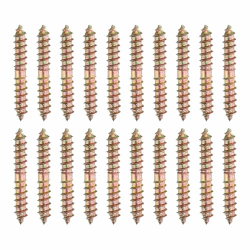 MECCANIXITY 20 Pcs Double Ended Screws, M6 x 40 mm Carbon Steel Hanger Bolts, Self-Tapping Wood Dowel Screws for Wood Joint Furniture miniatura 1