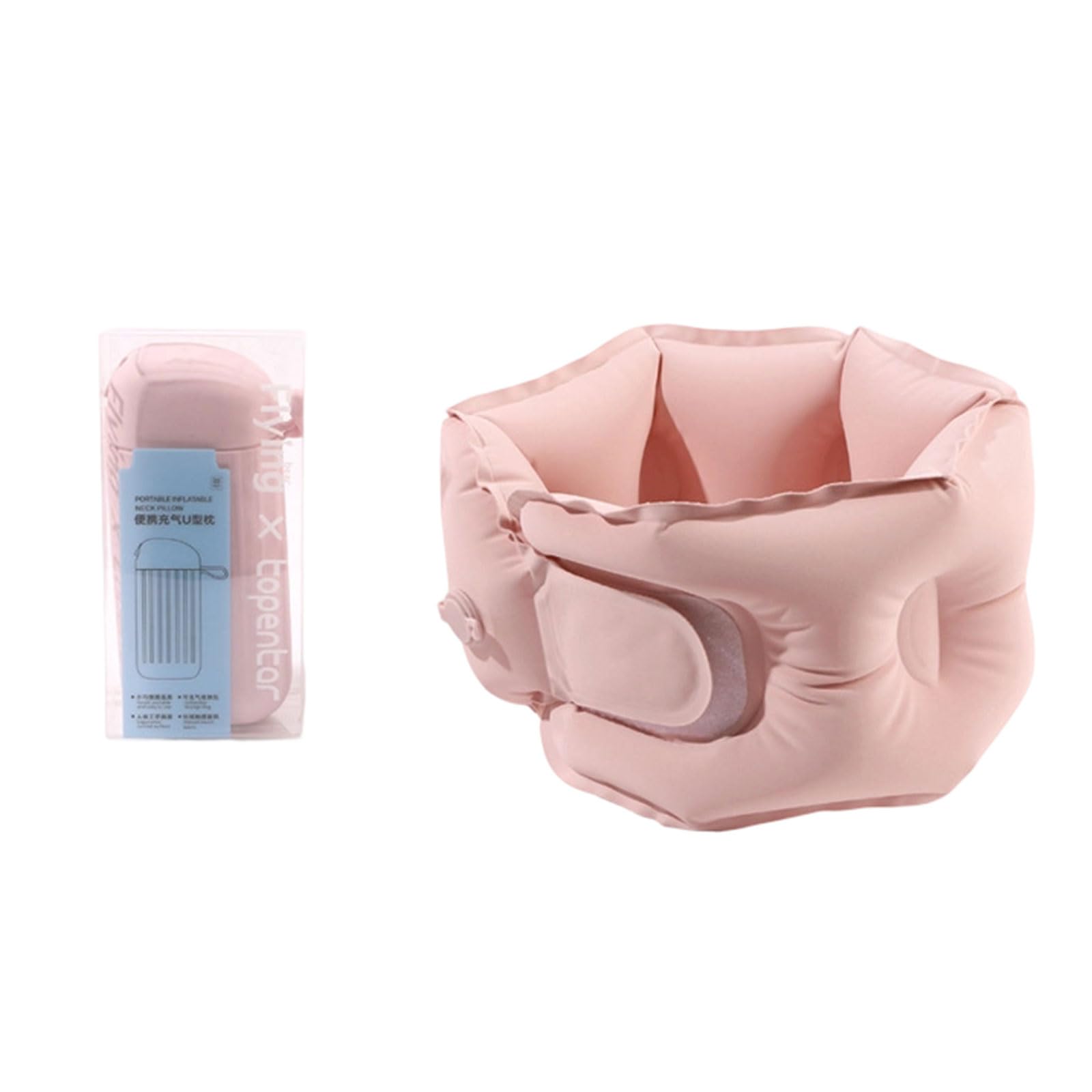Mllepjdh Inflatable U Shape Travel Pillow with Cooling Fabric for Neck on Airplanes Offices and Home Use During Trip Work Breaks and Lounging