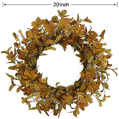 Artificial-Fall-Wreaths-for-Front-Door-Autumn-Door-Wreath-with-Eucalyptus-LeavesMaple-LeavesSmall-PumpkinBerries-for-Front-Door-Indoor-Outdoor-Farmhouse-Home-Wall-Window-Festival-Wedding-Decor Artificial Fall Wreaths for Front Door Autumn Door Wreath with Eucalyptus LeavesMaple LeavesSmall PumpkinBerries for Front Door Indoor Outdoor Farmhouse Home Wall Window Festival Wedding Decor