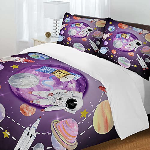 Housse de couette thème de l'espace pour lit de garçon passionné d'astronomie