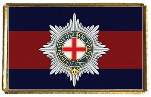 Coldstream Guards Infantry British Army Regiment Military Gold Colour Rectangle Badge With A Velveteen Bag