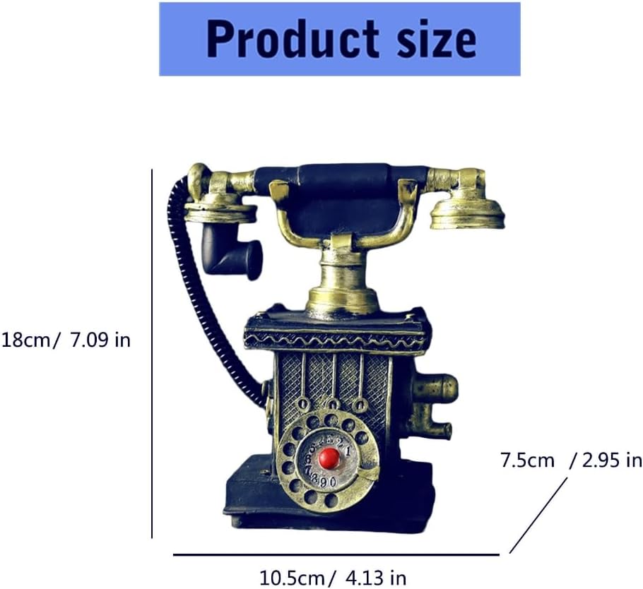 Antique Finish Rotary Dials Telephone Model Vintage Table Accent Craft Decors