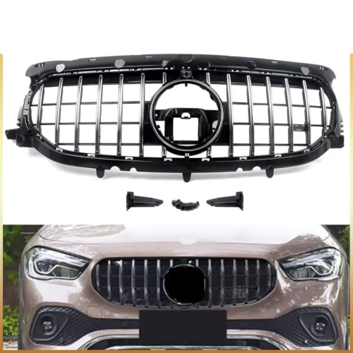 Grille de course centrale double barre avec caméra pour Benz GLA