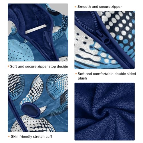 Golf Balls Pattern Print Toddler Fleece Jacket Girl Boys Hooded Fleece Jacket Coat Warm Outwear Zip-up 3-10T3