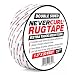 NeverCurl Double Sided Extra Thick Rug Tape with Mesh Fabric - 1.5" by 30 Feet Roll - Anti Slip Non Skid Gripper Tape For Rugs, Mats, Pads, Runners - Indoors Work Any Floor - Hardwood Tiles Laminates