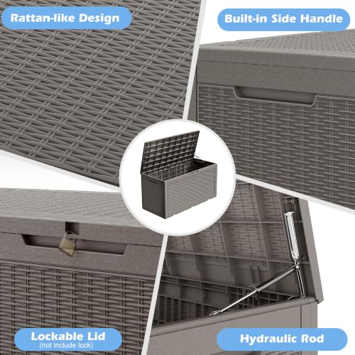 Image of Outdoor Storage Box Waterproof, 100 Gallon Deck Box For Patio Storage