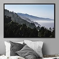 Framed Canvas Wall Art Mountainscape Aerial Dramatic Landscape Mountain Top Multicolor Photography Realism Rustic Warm - 16x24 inches
