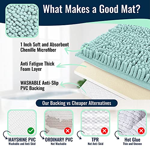 Itsoft Extra Large Plush Microfiber Non Slip Soft Bathroom Rug, Absorbent Machine Washable Chenille Bath Mat | Quick Dry Shag Carpet, Great For Bath, Shower, Bedroom, Or Door Mat (Beige, 34X21) #TOP2