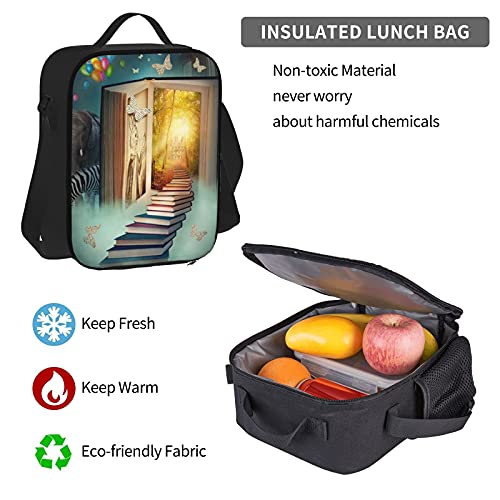 Magic Book Forest Print Rugzak Voor Jongens Tieners Boekentas Reizen Dagrugzak, Lunch Tas En Potlood Case Combinatie - Afbeelding 8