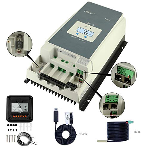 AUZZO HOME MPPT Charge Controller 48V/36V/24V/12V Negative Ground Max 150V 4500W Solar Regulator Input with Backlight LCD Display fit AGM/Gel/Flooded/User,100A