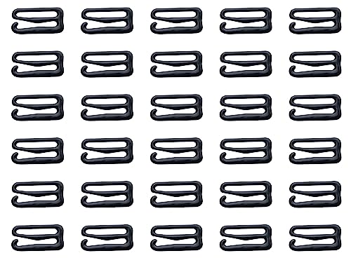sowaka 30 ganchos de repuesto para brasier de traje de baño, ganchos deslizantes ajustables de metal para trajes de baño, tops de traje de baño, accesorios de costura (0.7 pulgadas, negro)