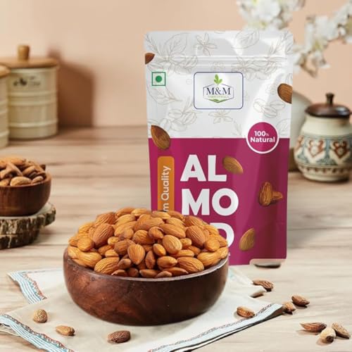 Image of M&M VARIETYWALA Whole Almonds | 100% Natural | Fresh & Crunchy | Protein-Rich Superfood | Ideal for Snacking, Cooking & Baking (1 kg)