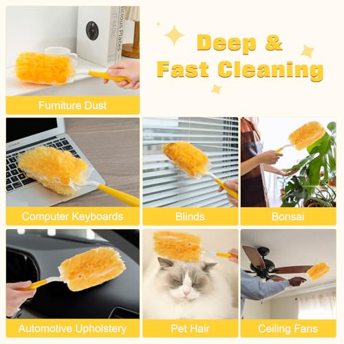 Image of 360 Duster Refills for Swiffer Duster, 40 Pack Heavy Duty Duster Kit for Cleaning with 4X Electrostatic,Compatible with Swiffer Handle Pet Hair, Blinds & Car Vents- Great Gift Set