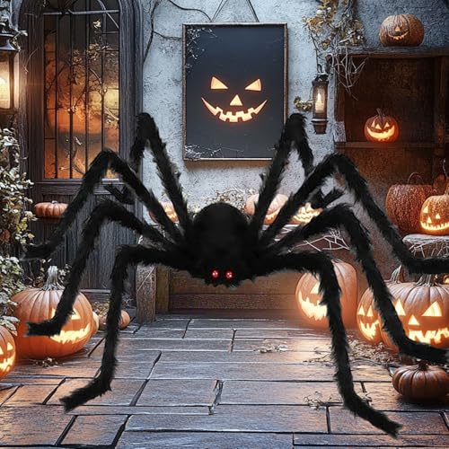 Riesen Rentier Beleuchtet 17 YISKY Halloween Spider Horror, 2 m Halloween-Haarspinnen, Hall-oween...