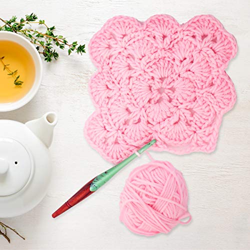 Divit Shilp Alpha Ergonomic Handle Crochet Hooks | Handcrafted 7’’ Resin Crochet Hook Knitting Needle, Craft Yarn Weave | Best Gift! (Green, Wood Mix, 8 Mm) #TOP3