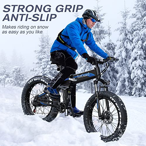 Wooken 26" x4.0 Fat Tire Electric Bike, Folding Electirc Bike for Mountain Commuter, Peak 1000W Motor 21.6 MPH, Ebikes for Adults with 48V/10.4Ah Removable Battery, Suspension Fork, 21 Speed Ebike - Thumbnail 6