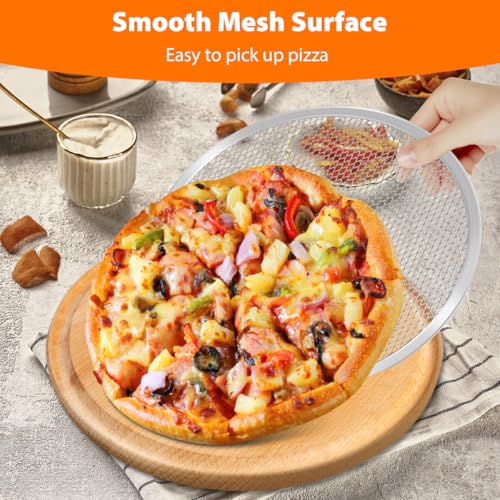 3 Pack Pizza Tray 11 Inch Aluminum Pizza Pan Screen Round 27.9cm Pizza Mesh Baking Sheet Trays for Oven - Image 6