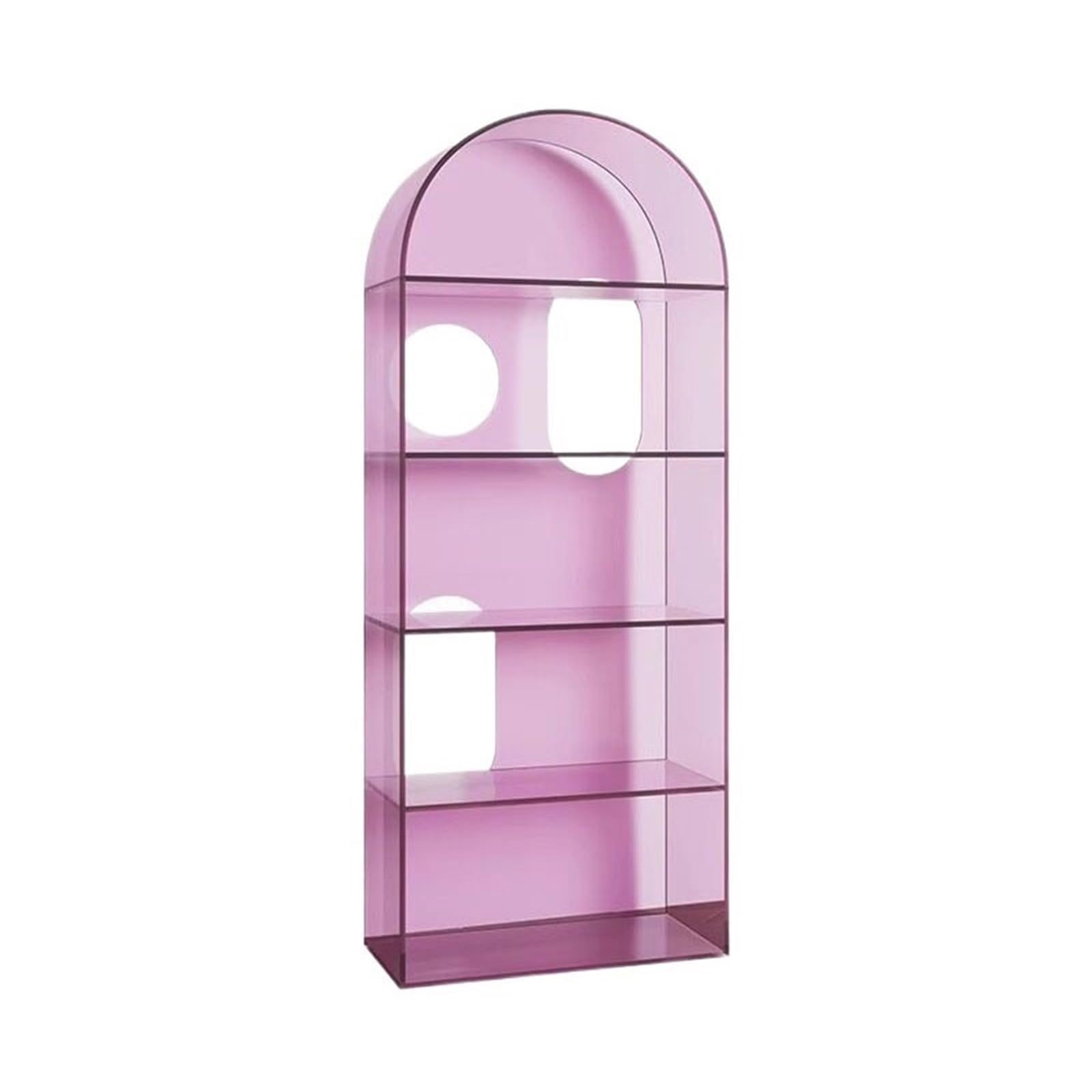 ZYYANSHOP Bookshelf Creative 5-Tier Acrylic Floor-standing Arched Bookshelf Living Room Open Display Unit