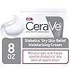 CeraVe Moisturizing Cream for Diabeticsâ Dry Skin | Urea Cream with Bilberry for Face and Body | Fragrance Free & Paraben Free | 8 Ounce
